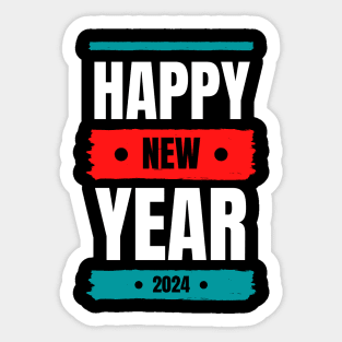 Bold Beginnings: Happy New Year 2024 Apparel Sticker